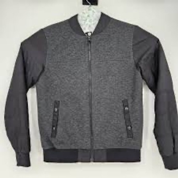 The North Face Mens XL Full Zip Bomber Jacket Gray Black Lightweight - Picture 1 of 10